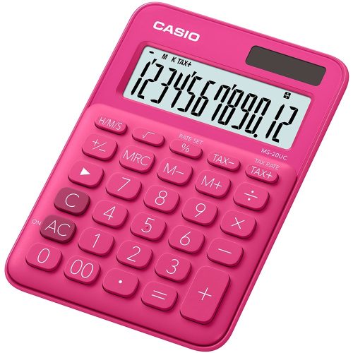 Számológép asztali 12 digit nagy kijelző Casio MS 20 UC magenta