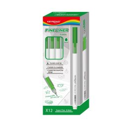   Rostirón, tűfilc készlet 0,4 mm Fine Liner 12db/doboz Keyroad zöld