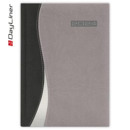   Határidőnapló Dubai A5 napi fehér lapokkal Fekete-szürke Dayliner 2024.