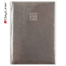   Határidőnapló Mirror A5 napi fehér lapokkal Ezüst Dayliner 2024.