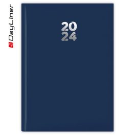   Határidőnapló Pannon A5 heti fehér lapokkal Sötétkék Dayliner 2024.