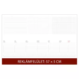   Asztali könyöklő fehér lapokkal bordó 570 x 380 mm Dayliner 2024.