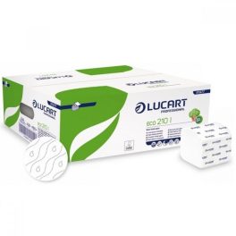   Toalettpapír 2 rétegű hajtogatott 210 lap/csomag 40 cs/karton Eco 210 I Bulk Pack Lucart_811A77 fehér
