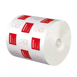   Kéztörlő 2 rétegű tekercses átmérő: 19 cm perforáció nélküli 6 tekercs/karton Classic Katrin_460103 fehérített