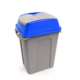  Szemetes kuka billenő fedéllel műanyag 50 literes szelektív kék tetővel HIPPO_UP220K
