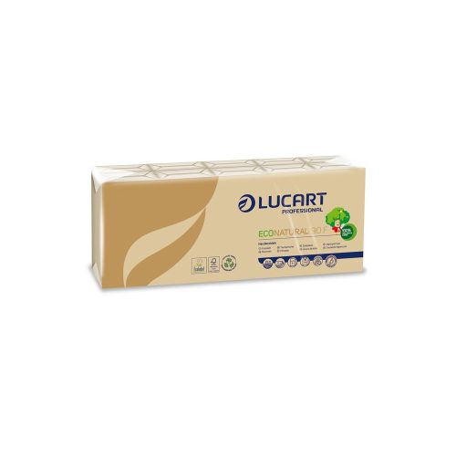 Papírzsebkendő 4 rétegű havanna barna 9 lap/cs 10 cs/csomag EcoNatural 90 F Lucart_843166J