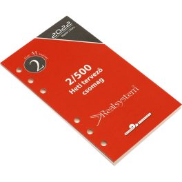   Gyűrűs kalendárium utántöltő csomag  2/500 sárga papíros éves, heti beosztású M mérethez Realsystem