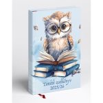 Tanítói zsebkönyv A5, műbőr 145mmx205mm, fehér lapokkal bagoly 2025/2026 Realsystem