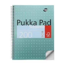   Spirálfüzet, A5, kockás, 100 lap, PUKKA PAD, "Metallic Jotta"