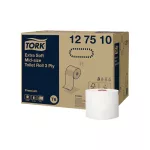 Toalettpapír 3 rétegű duplatekercses átmérő: 13,2 cm 70 m/tek 27 tekercs/karton Premium Mid-size T6 Tork_127510 fehér