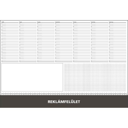 Asztali könyöklő fehér lapokkal fekete műbőrcsíkkal 570 x 390 mm  Realsystem 2025.