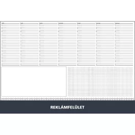   Asztali könyöklő fehér lapokkal kék műbőrcsíkkal 570 x 390 mm  Realsystem 2025.