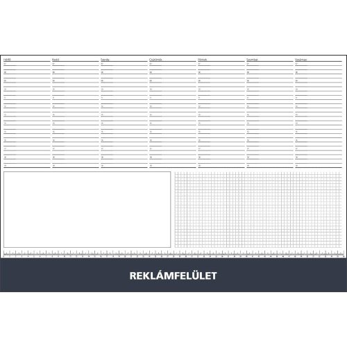 Asztali könyöklő fehér lapokkal kék műbőrcsíkkal 570 x 390 mm Realsystem 2024.