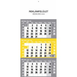   Falinaptár speditőr 1 tömbös 12 lapos 300mmx480mm, üres fejlappal sárga Realsystem 2025.