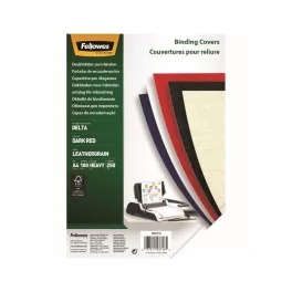   Hátlap, A4, 250 g, matt, Fellowes® Delta, 100 db/csomag, sötétpiros