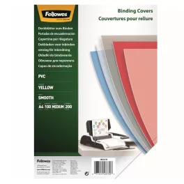   Előlap, A4, 200 mikron, 100 db/csomag, Fellowes® áttetsző sárga