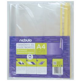   Tankönyvborító öntapadó, ragasztócsíkkal, A4 51,5x31cm, 10 ív/csomag, Nebulo, víztiszta