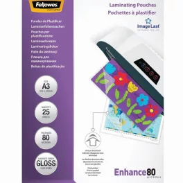   Lamináló fólia, A3, 80 mikron, fényes, 25 db/doboz, Fellowes®