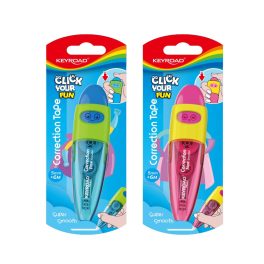   Hibajavító roller, nyomógombos, 5 mm x 6 m, Keyroad, vegyes színek
