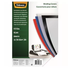   Hátlap, A4, 280 mikron, polipropilén, matt, Fellowes® Futura, 100 db/csomag, fekete