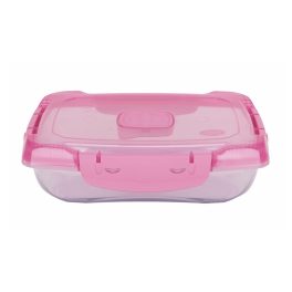   Ételtároló doboz 0,7 literes csatos és szelepes mikrós-fagyasztós_lányos színek
