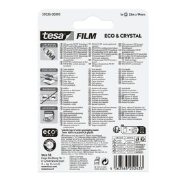   Ragasztószalag 19mmx33m irodai átlátszó újrahasznosított Tesa Eco & Crystal