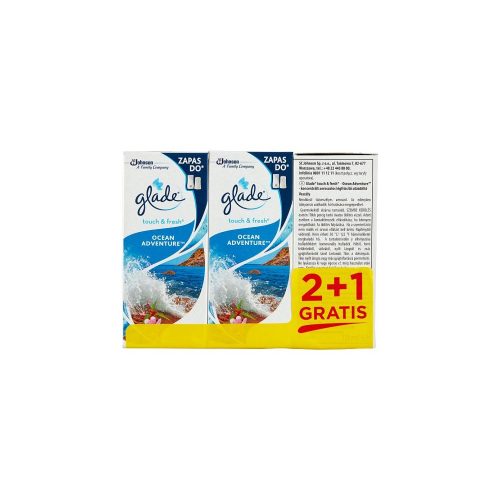 Légfrissítő utántöltő 3 x 10 ml 2+1 Glade® Touch&Fresh Ocean Adventures