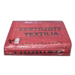   Hulladékgyűjtő zsák „Fertőzött textília” 400 + 2 x 180 x 1100 mm piros