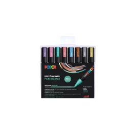   Dekormarker 0,9-1,3mm, Uni Posca PC-3M 8 db-os készlet. metál