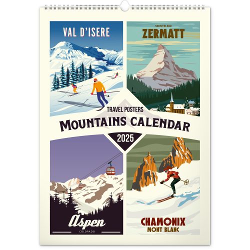 Falinaptár képes  330×460mm Travel Posters-Mountains Realsystem 2025.