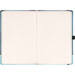 Keménytáblás notesz pontozott vonalozással krémszínű lapokkal leszorító gumiszalaggal Luna 130x210mm, Presco