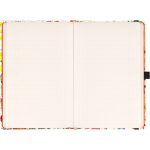 Keménytáblás notesz vonalas krémszínű lapokkal leszorító gumiszalaggal Herbal 130x210mm, Presco