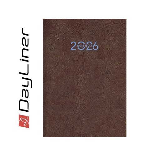 Határidőnapló Animal A5 heti, fehér lapokkal Bulldog barna Dayliner 2026.