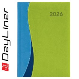   Határidőnapló Dubai A5 heti, fehér lapokkal kék-zöld Dayliner 2026.