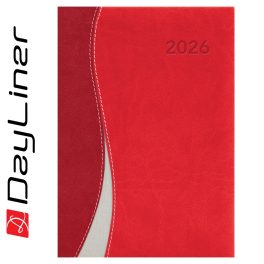   Határidőnapló Dubai A5 napi, fehér lapokkal piros-piros Dayliner 2026.