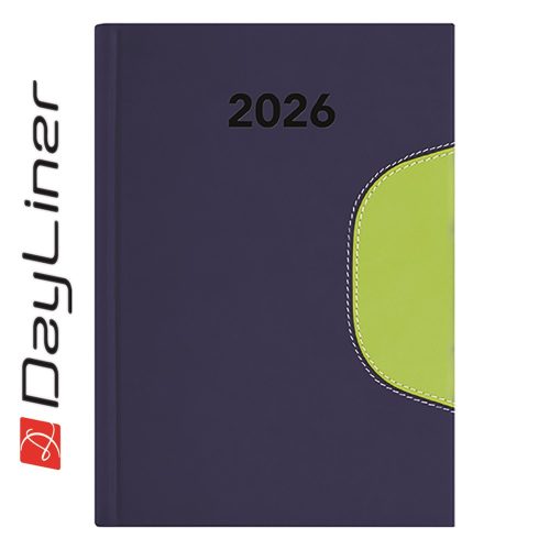 Határidőnapló Memphis B6 heti, fehér lapokkal kék-zöld Dayliner 2026.
