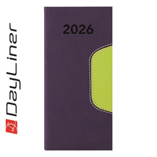Zsebnaptár Memphis fekvő heti, fehér lapokkal kék-zöld Dayliner 2026.