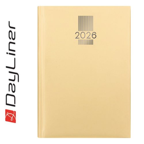 Határidőnapló MyPastel A5 heti, krémszínű lapokkal sárga Dayliner 2026.
