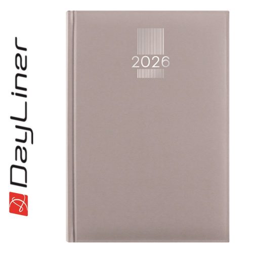 Határidőnapló MyPastel A5 napi, krémszínű lapokkal szürke Dayliner 2026.
