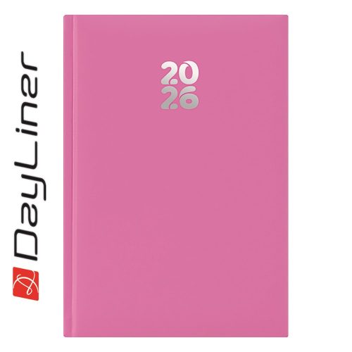 Határidőnapló Pannon A5 heti, fehér lapokkal fuchsia Dayliner 2026.