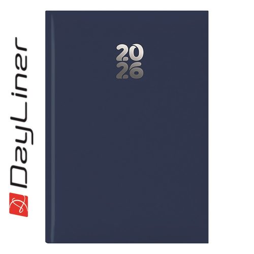 Határidőnapló Pannon A5 heti, fehér lapokkal sötétkék Dayliner 2026.