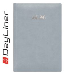   Határidőnapló Pellana A5 napi, fehér lapokkal szürke Dayliner 2026.