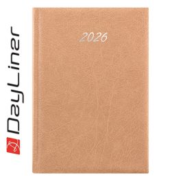   Határidőnapló Rebel A5 napi, krémszínű lapokkal bézs Dayliner 2026.