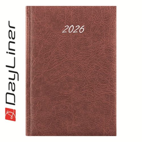 Határidőnapló Rebel A5 napi, krémszínű lapokkal bordó Dayliner 2026.