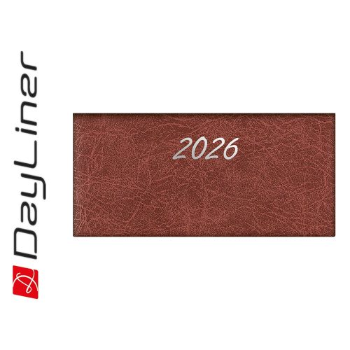 Zsebnaptár Rebel fekvő heti, krémszínű lapokkal szürke Dayliner 2026.