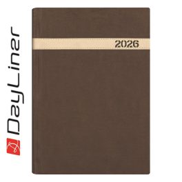   Határidőnapló The Boss A5 napi, fehér lapokkal barna Dayliner 2026.