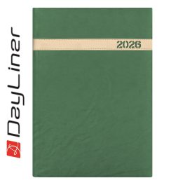  Határidőnapló The Boss A5 napi, fehér lapokkal zöld Dayliner 2026.