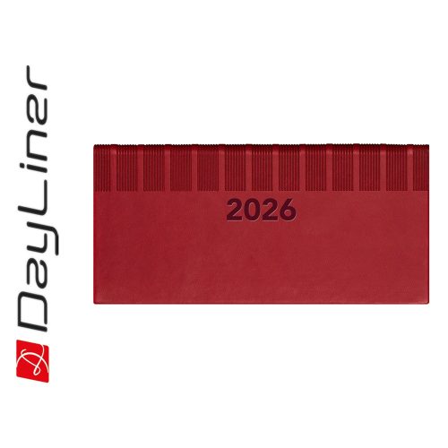 Zsebnaptár Tucson fekvő heti, fehér lapokkal piros Dayliner 2026.
