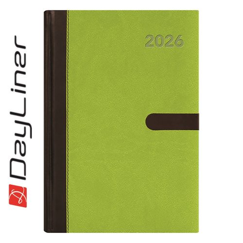 Határidőnapló Winner A5 heti, fehér lapokkal zöld Dayliner 2026.