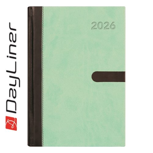 Határidőnapló Winner A5 napi, fehér lapokkal menta Dayliner 2026.